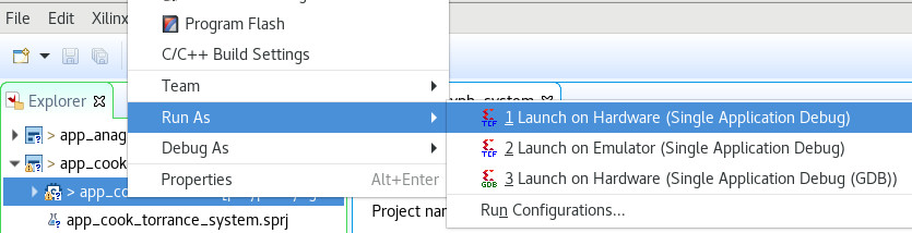 select a project