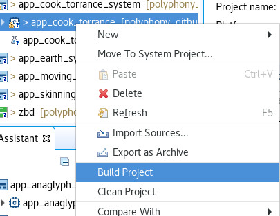 select a project